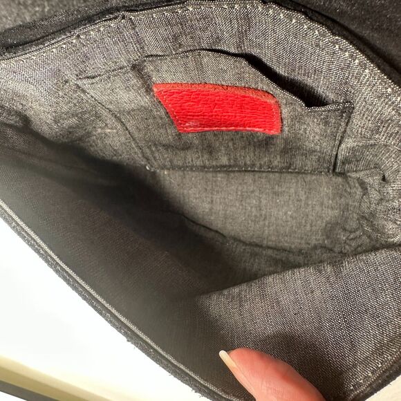 Cab Blanche Shell Canteen Black Suede Rainbow Clamshell Fold Crossbody Purse - Picture 10 of 16